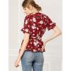 imageAllegra K Womens Wrap Peplum Top Blouse 2025 Summer Floral Short Sleeve Ruffle V Neck Belted ShirtsRed