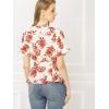 imageAllegra K Womens Wrap Peplum Top Blouse 2025 Summer Floral Short Sleeve Ruffle V Neck Belted ShirtsWhite