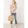 imageAllegra K Womens Wrap Peplum Top Blouse 2025 Summer Floral Short Sleeve Ruffle V Neck Belted ShirtsWhite