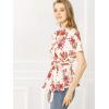 imageAllegra K Womens Wrap Peplum Top Blouse 2025 Summer Floral Short Sleeve Ruffle V Neck Belted ShirtsWhite
