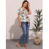 imageAllegra K Womens Wrap Peplum Top Blouse 2025 Summer Floral Short Sleeve Ruffle V Neck Belted ShirtsWhite Floral