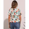 imageAllegra K Womens Wrap Peplum Top Blouse 2025 Summer Floral Short Sleeve Ruffle V Neck Belted ShirtsWhite Floral