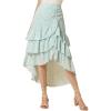 imageAllegra K Floral Maxi Skirts for Womens Elastic Waist Layered Ruffle High Low Hem Long SkirtLight Blue