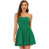 imageAllegra K Strapless Tube Mini Dresses for Womens Flare Solid Cocktail Party DressDark Green