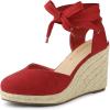 imageAllegra K Womens Closed Toe Espadrilles Wedges Tie Up Wedge SandalsRed