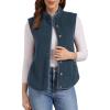 imageAllegra K Womens Fleece Vest Button Down Sleeveless Jacket with Pockets Oversized Fuzzy VestsDark Blue