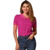 imageAllegra K Womens Peter Pan Collar Shirt Vintage 1950s Polka Dots BlouseHot Pink