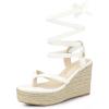 imageAllegra K Womens Platform Strappy Slingback Flip Flops Wedge SandalsWhite