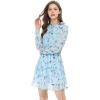imageAllegra K Womens Ruffled Floral Smocked Waist Layered Tiered Chiffon DressLight Blue