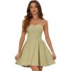 imageAllegra K Womens Sexy Strapless Party Dress Sweetheart Neck Off Shoulder Sleeveless Halloween Mini DressCamel