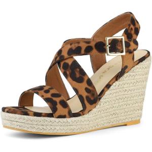 imageAllegra K Womens Espadrilles Platform Slingback Wedges SandalsLeopard