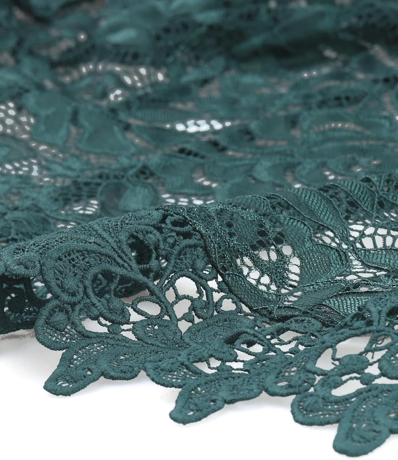 imageAllegra K Floral Lace Shrug for Womens Wedding Guest Cap Sleeve Formal Sheer Bolero CardiganBlue Green