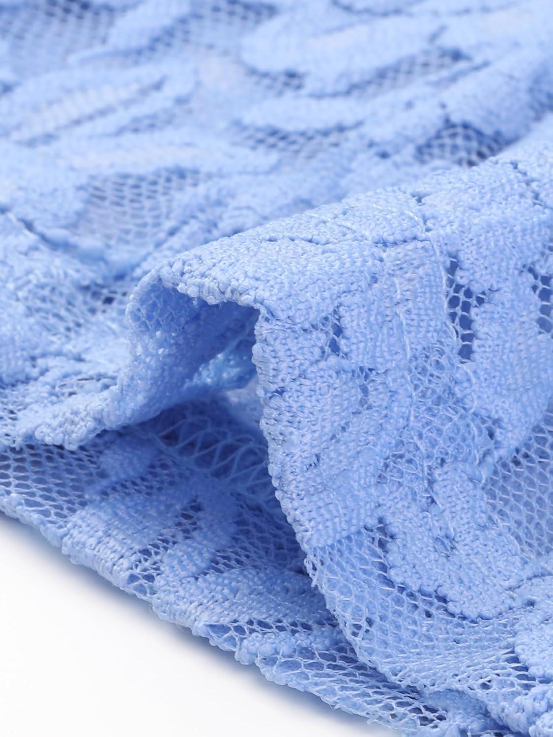 imageAllegra K Floral Lace Shrug for Womens Wedding Guest Cap Sleeve Formal Sheer Bolero CardiganSky Blue