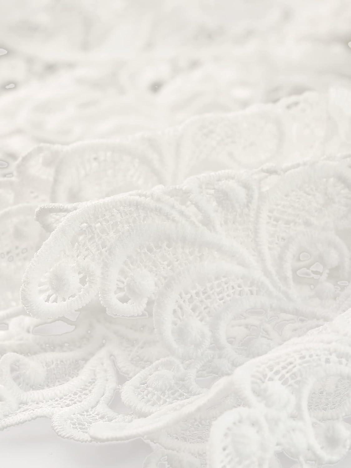 imageAllegra K Floral Lace Shrug for Womens Wedding Guest Cap Sleeve Formal Sheer Bolero CardiganWhite