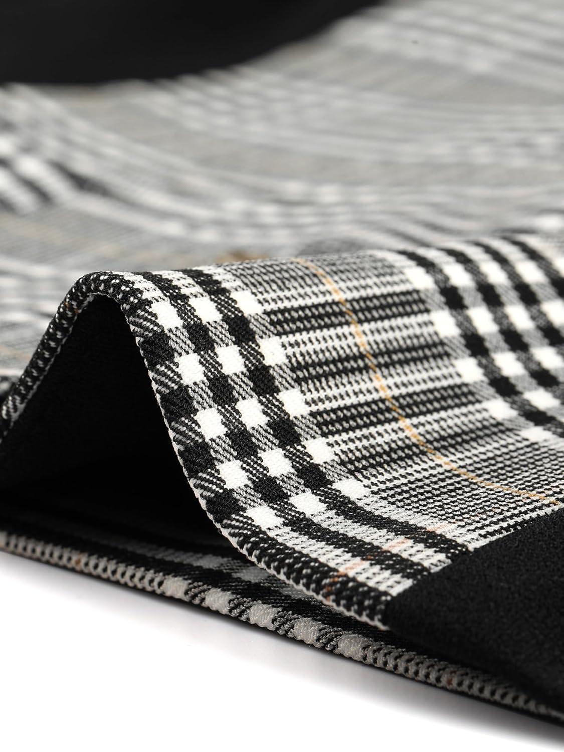 imageAllegra K Vintage Waistcoat Vest for Womens Plaid Button Down Work Dressy VestsBlack