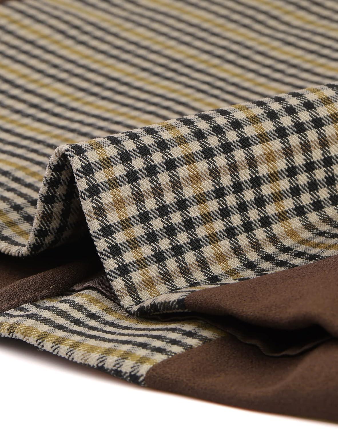 imageAllegra K Vintage Waistcoat Vest for Womens Plaid Button Down Work Dressy VestsBrown