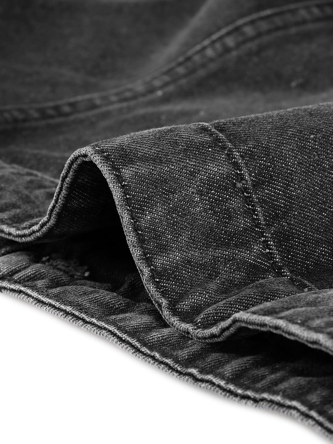 imageAllegra K Womens Buttoned Washed Denim Vest Jacket W Chest Flap PocketsBlack