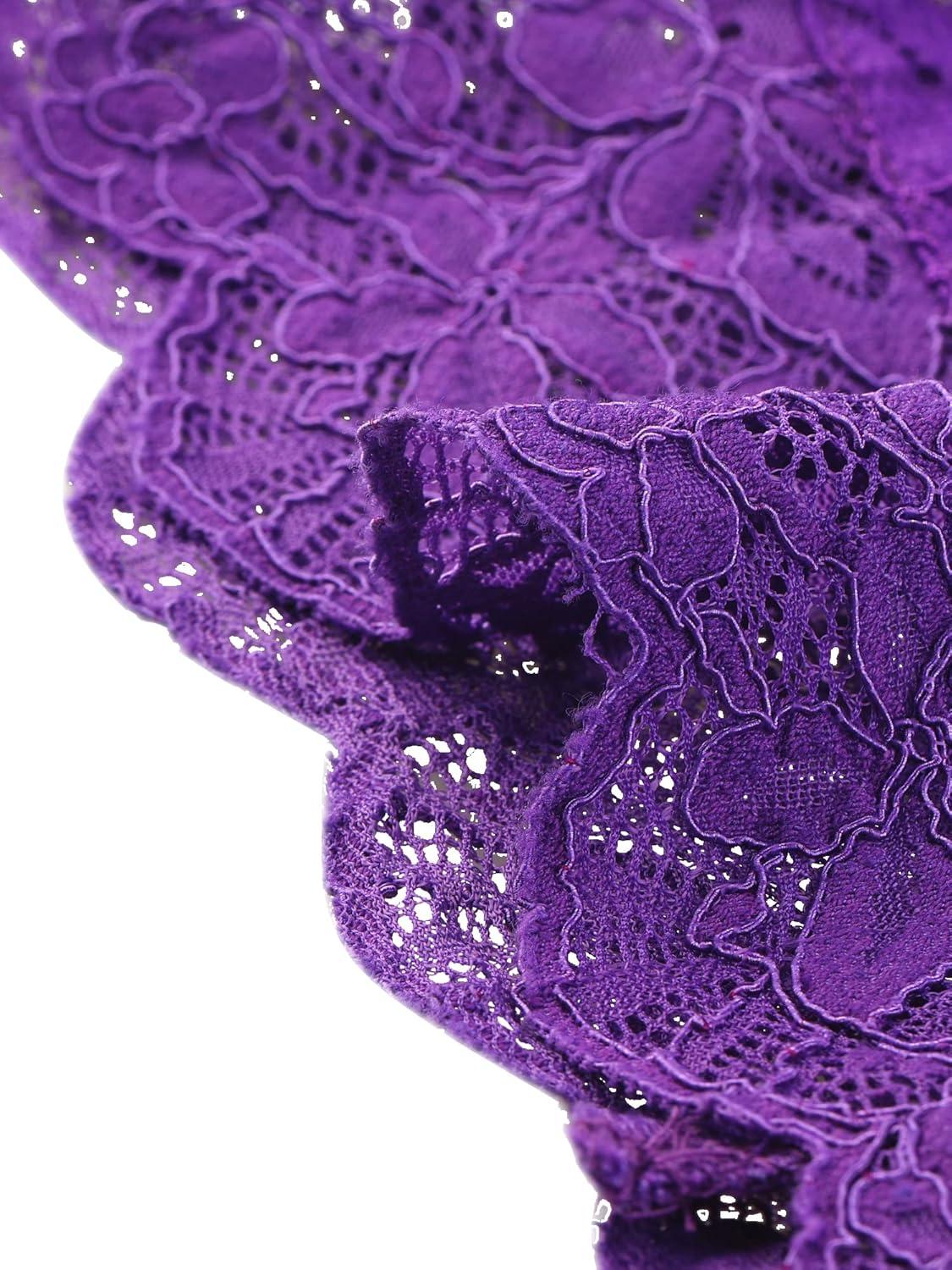 imageAllegra K Womens Elegant 34 Sleeve Sheer Floral Lace Shrug TopViolet