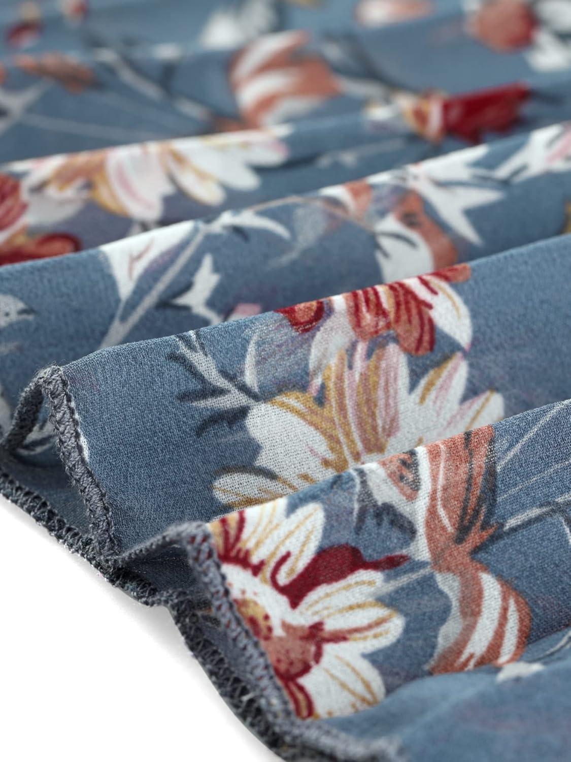 imageAllegra K Womens Floral Print Summer ALine Below Knee Length Sleeveless Pleated DressBlue Grey