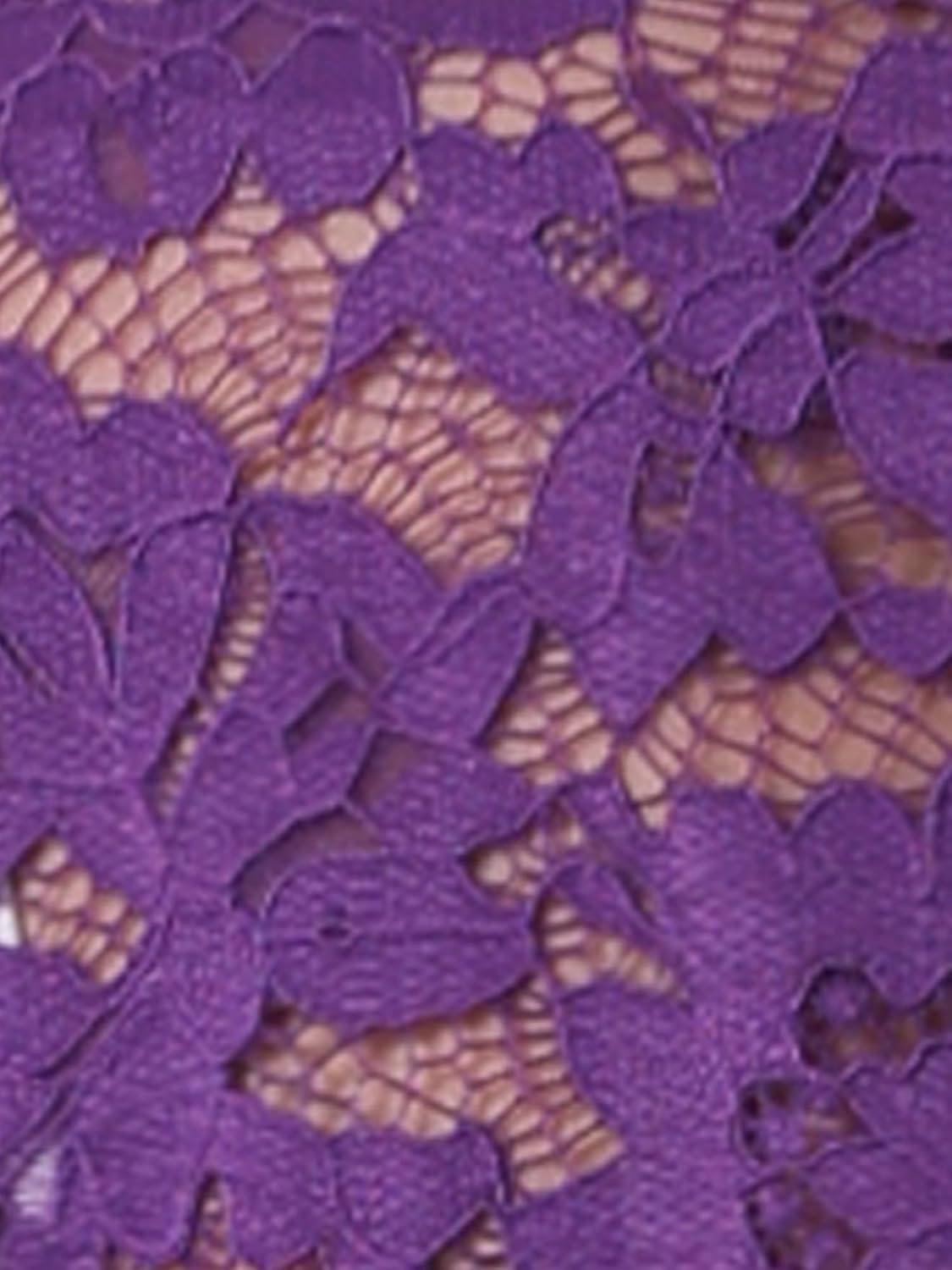 imageAllegra K Womens Lace Cardigan Stand Collar Short Elegant Shrug Open Front Cropped Bolero CardiganDark Purple