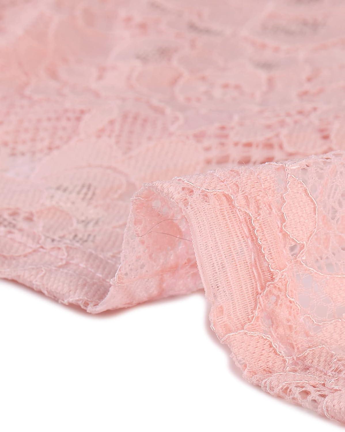 imageAllegra K Womens Lace Cardigan Stand Collar Short Elegant Shrug Open Front Cropped Bolero CardiganPink