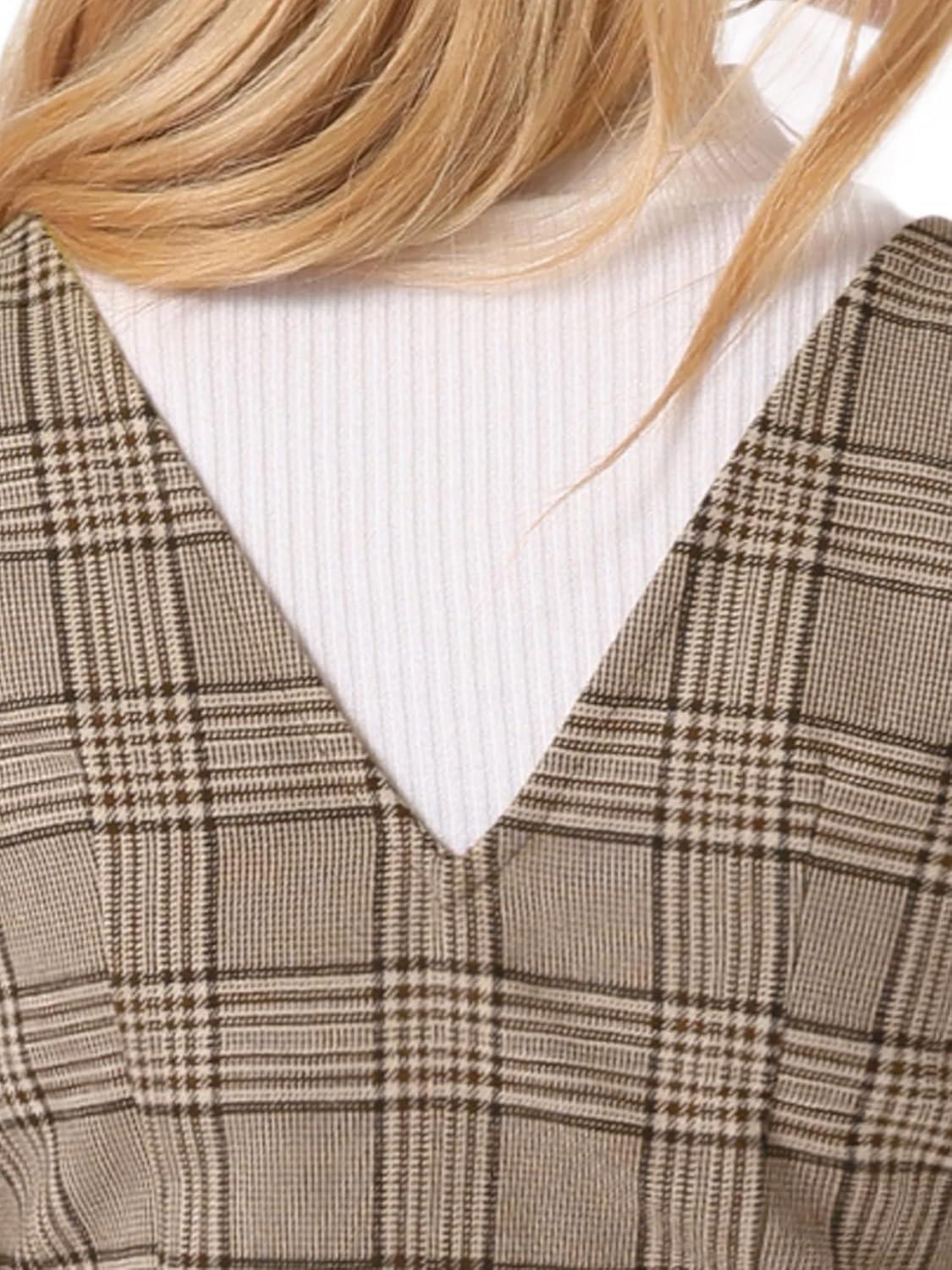 imageAllegra K Womens Overall Dresses Fall Jumper Halloween Houndstooth Pinafore Plaid DressesBrown Check