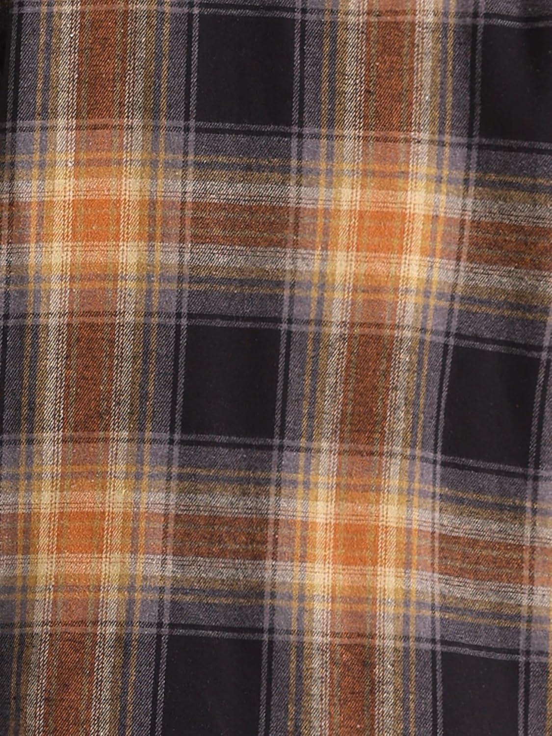imageAllegra K Womens Plaid Shirt Long Sleeve Button Down Flannel Shirts Western Casual Work TopsBlack Caramel