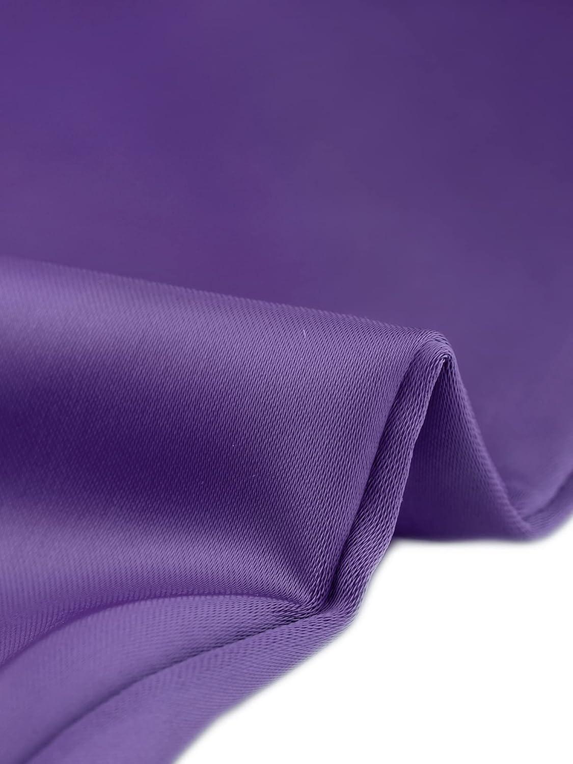 imageAllegra K Womens Satin Pants Tie Elastic High Waist Shiny Silky Dressy Satin Cargo JoggersPurple