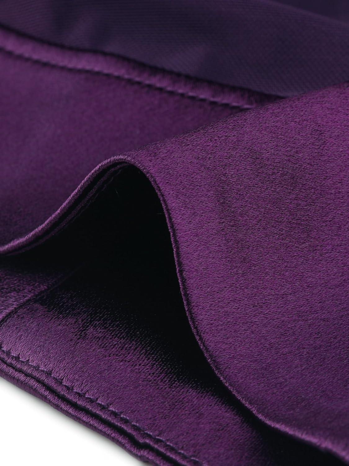 imageAllegra K Womens Satin Shrugs for Evening Dress Open Front Mesh Cardigan Elegant Wedding BoleroDark Purple