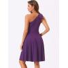 imageAllegra K Evening Cocktail Dress for Womens Party Elegant Flared One Shoulder Formal DressesDark Purple