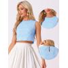 imageAllegra K GinghamTop for Womens Sleeveless 1950s Vintage Summer BlouseBlue