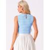 imageAllegra K GinghamTop for Womens Sleeveless 1950s Vintage Summer BlouseBlue