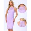 imageAllegra K Halter Formal Dress for Womens Sleeveless Bodycon Wedding Guest Cocktail Lace Sheath DressLight Purple