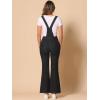 imageAllegra K Overalls Jeans for Womens Casual Adjustable Bib Bell Bottom Denim Pants JumpsuitsBlack