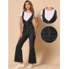 imageAllegra K Overalls Jeans for Womens Casual Adjustable Bib Bell Bottom Denim Pants JumpsuitsBlack