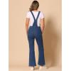 imageAllegra K Overalls Jeans for Womens Casual Adjustable Bib Bell Bottom Denim Pants JumpsuitsDark Blue