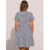 imageAllegra K Summer Dress for Women Gingham Short Sleeve Plaid Dresses Crewneck Loose Babydoll Casual Tiered DressesBlack
