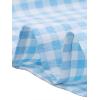 imageAllegra K Summer Dress for Women Gingham Short Sleeve Plaid Dresses Crewneck Loose Babydoll Casual Tiered DressesBlue
