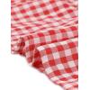 imageAllegra K Summer Dress for Women Gingham Short Sleeve Plaid Dresses Crewneck Loose Babydoll Casual Tiered DressesRed