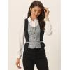 imageAllegra K Vintage Waistcoat Vest for Womens Plaid Button Down Work Dressy VestsBlack