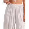 imageAllegra K Womens Boho Elastic High Waisted Ruffles Flare Palazzo Wide Leg PantsBeige