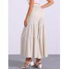 imageAllegra K Womens Boho Elastic High Waisted Ruffles Flare Palazzo Wide Leg PantsBeige