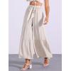 imageAllegra K Womens Boho Elastic High Waisted Ruffles Flare Palazzo Wide Leg PantsBeige