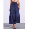 imageAllegra K Womens Boho Elastic High Waisted Ruffles Flare Palazzo Wide Leg PantsDark Blue