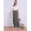 imageAllegra K Womens Boho Elastic High Waisted Ruffles Flare Palazzo Wide Leg PantsGrey