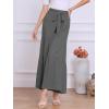 imageAllegra K Womens Boho Elastic High Waisted Ruffles Flare Palazzo Wide Leg PantsGrey