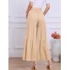 imageAllegra K Womens Boho Elastic High Waisted Ruffles Flare Palazzo Wide Leg PantsLight Khaki