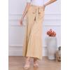 imageAllegra K Womens Boho Elastic High Waisted Ruffles Flare Palazzo Wide Leg PantsLight Khaki