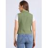 imageAllegra K Womens Buttoned Washed Denim Vest Jacket W Chest Flap PocketsBean Green