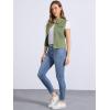 imageAllegra K Womens Buttoned Washed Denim Vest Jacket W Chest Flap PocketsBean Green